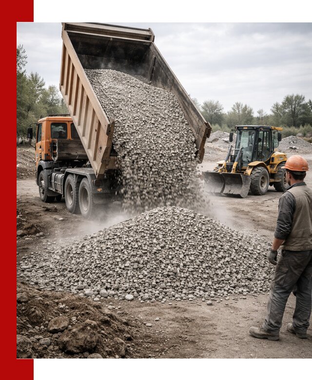 Доставка щебня в Таре крупными и мелкими фракциями