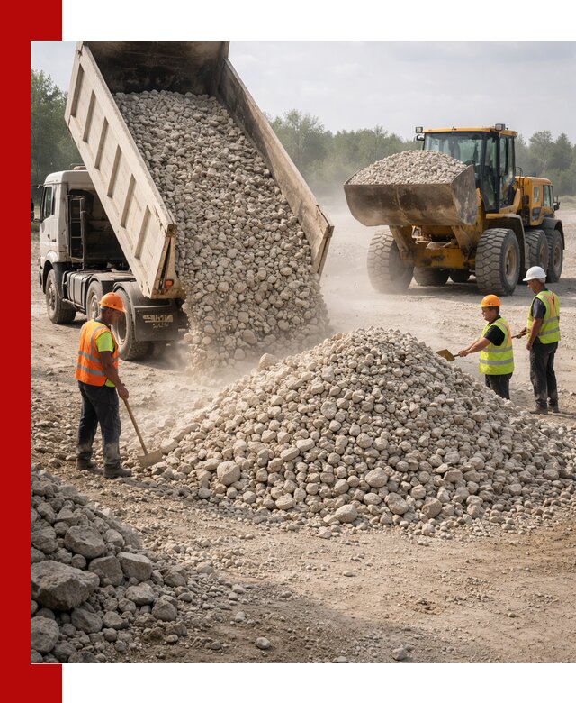 Доставка известнякового щебня фр. 40-70 в Таре