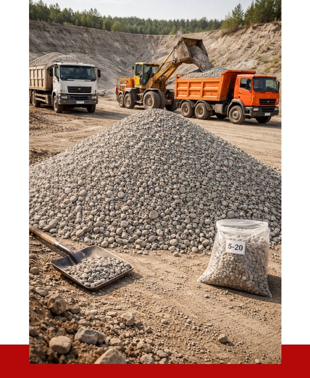 Доломитовый щебень фр. 5-20 в Таре от 4321 р. | ПРОНЕРУДТар