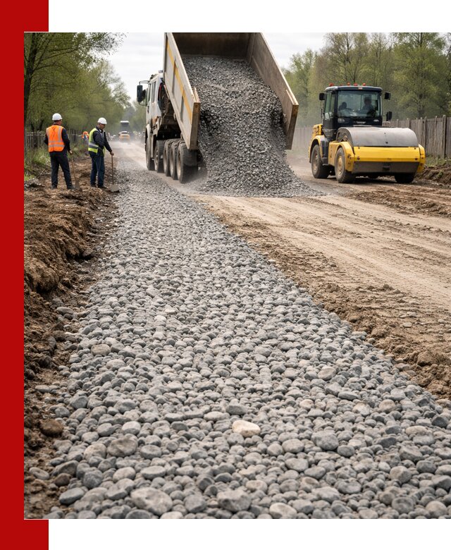 Доставка щебня для отсыпки дорог в Таре высокого качества