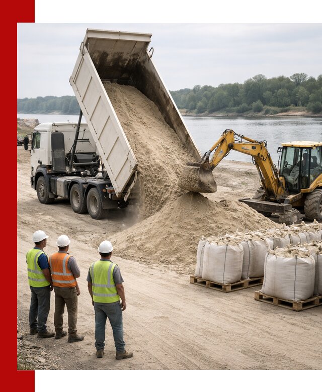 Доставка речного песка в Таре самосвалами и погрузкой
