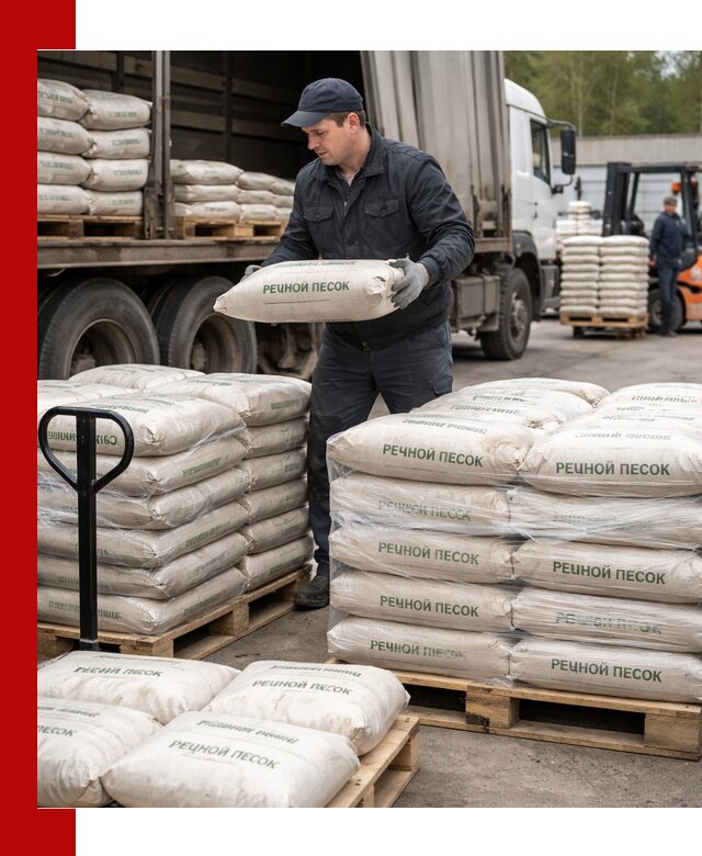 Речной песок в мешках с доставкой в Таре