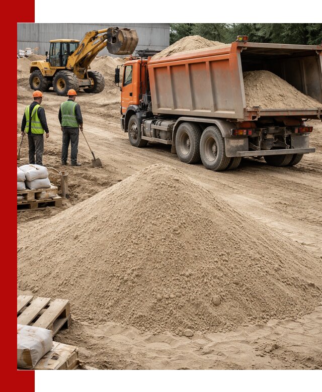 Доставка и продажа мытого речного песка в Таре
