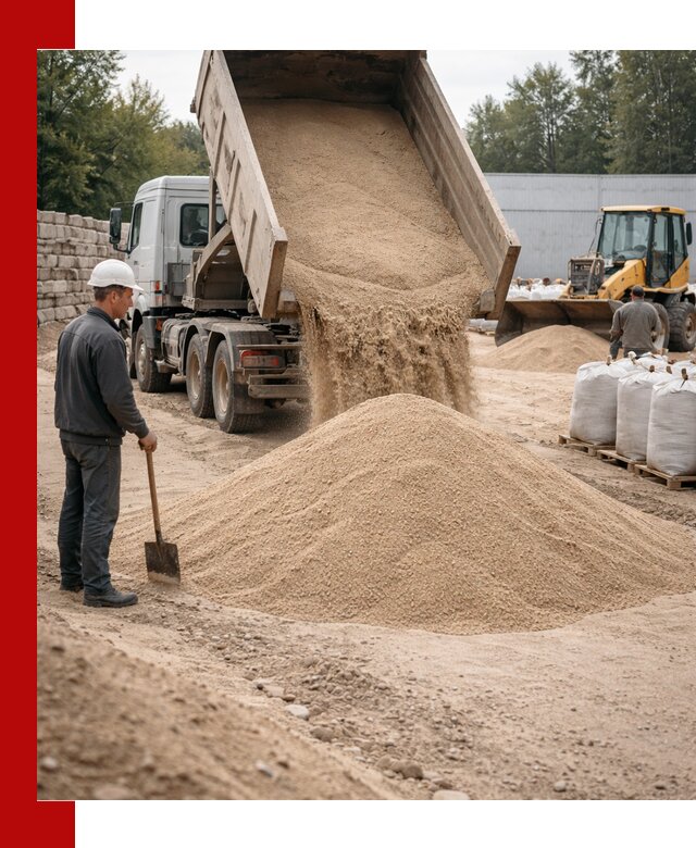 Кварцевый песок фракция 0–3 мм с доставкой в Таре