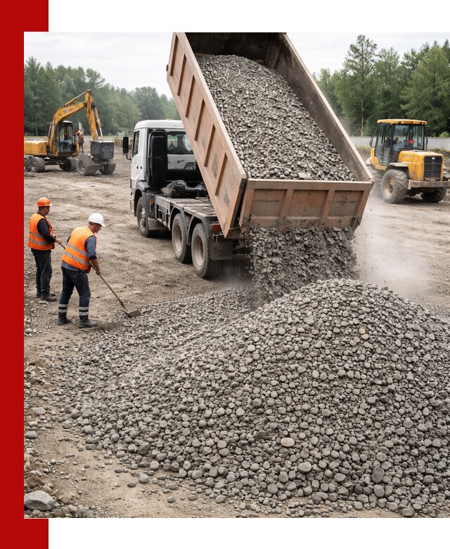 Доставка гравия фракции 40-70 в Таре оптом и в розницу