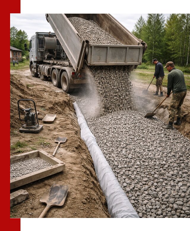 Гравий для дренажа с доставкой в Таре качественный и недорогой