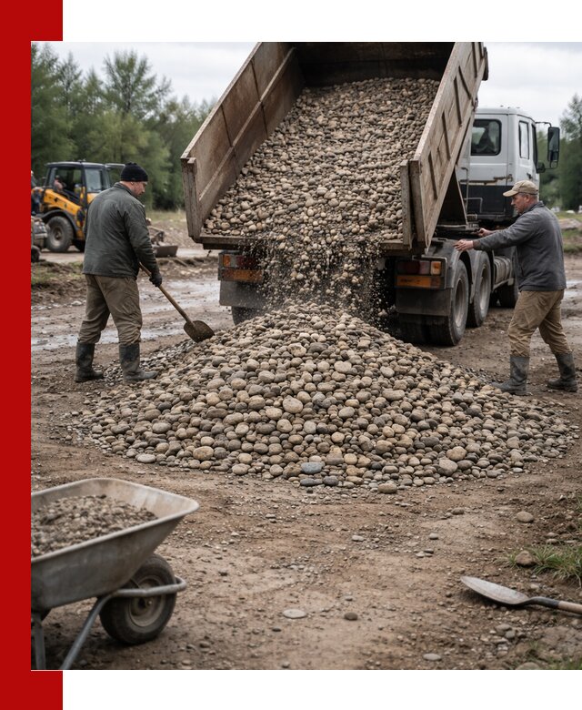 Доставка гальки речной оптом и в розницу в Таре
