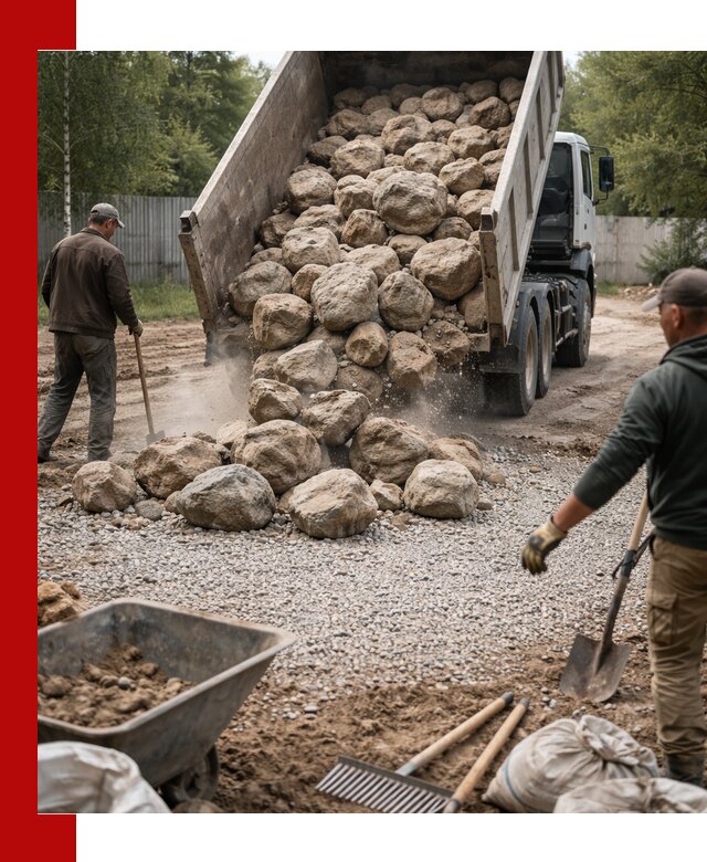 Доставка и укладка булыжника в Таре