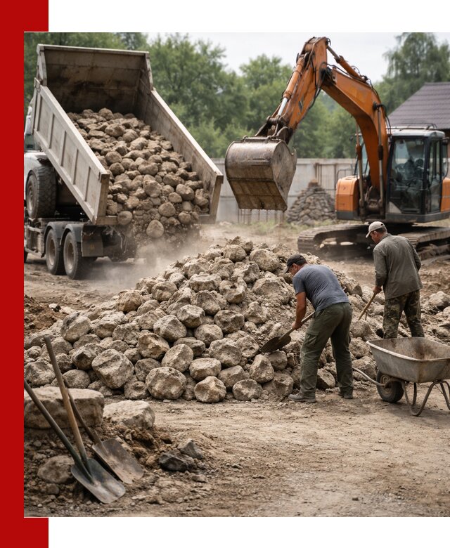 Доставка и разгрузка бутового камня в Таре