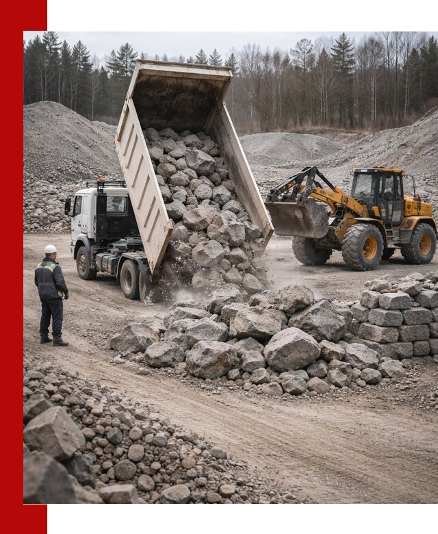 Доставка и продажа бутового гранитного камня в Таре