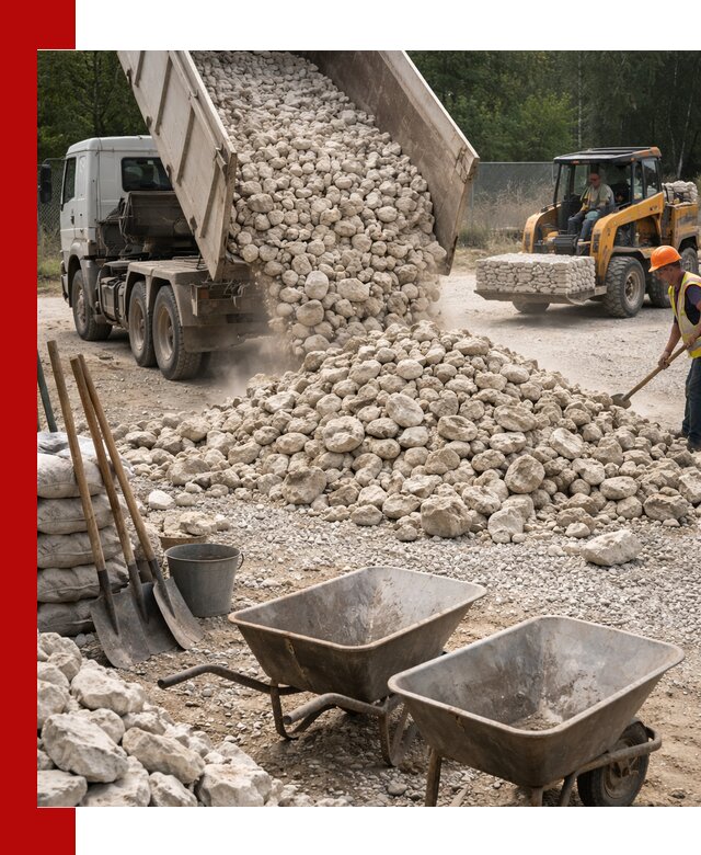 Доставка и продажа бутового известнякового камня в Таре