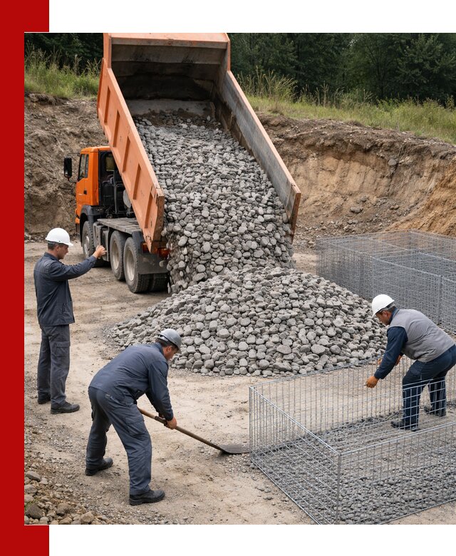 Камень для габионов с доставкой в Таре быстро и надёжно