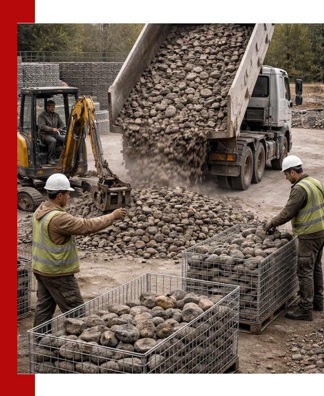 Камень для габионов фракция 100–201 в Таре