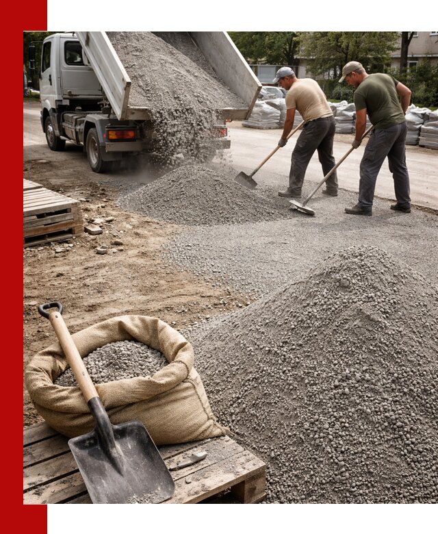 Отсев для тротуарной плитки в Таре — доставка и укладка