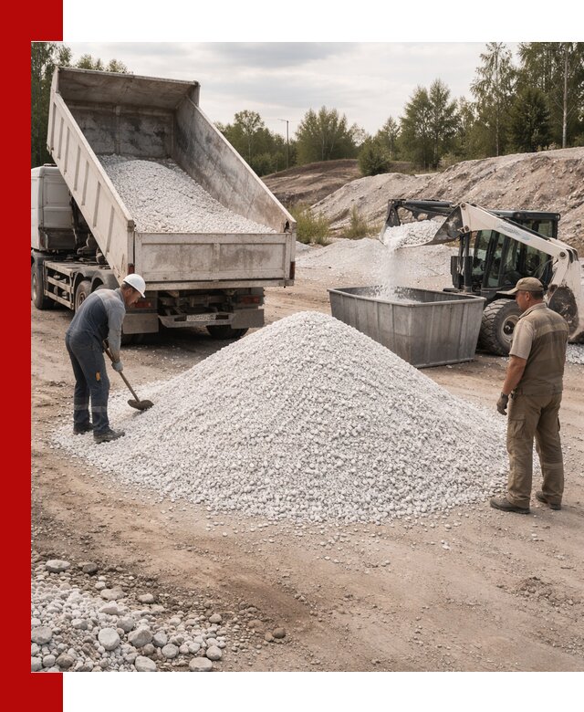 Доставка и продажа белой мраморной крошки в Таре