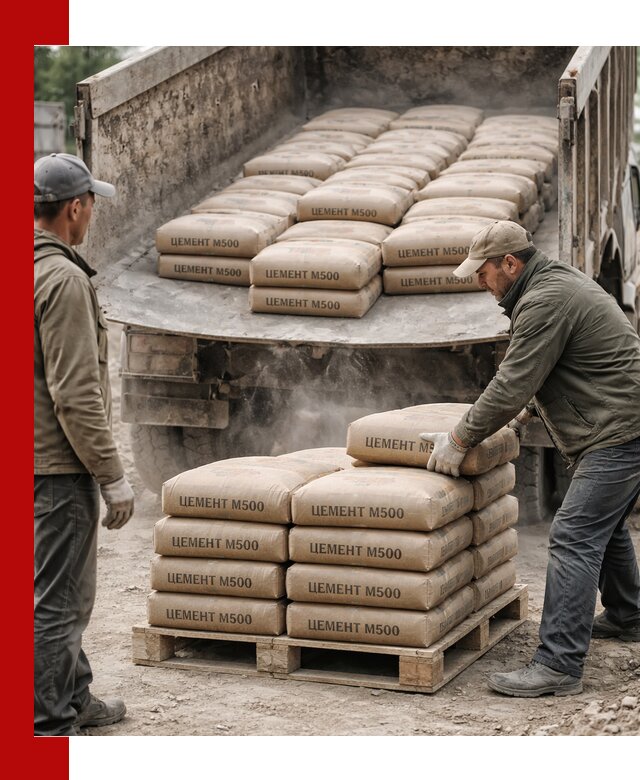 Цемент М500 с доставкой самосвалом в Таре