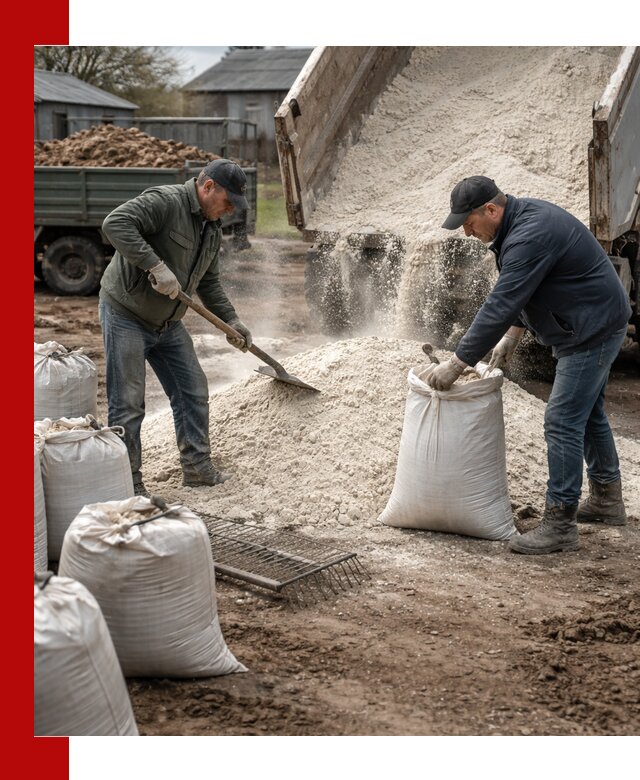 Доставка извести пушонки в Таре оптом и мелким оптом