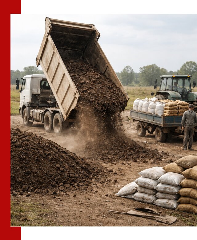 Доставка грунта и удобрений оптом в Таре для сельхоз и строительства