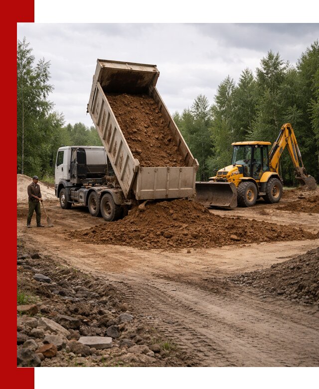 Доставка суглинка самосвалами в Таре подсыпка и планировка