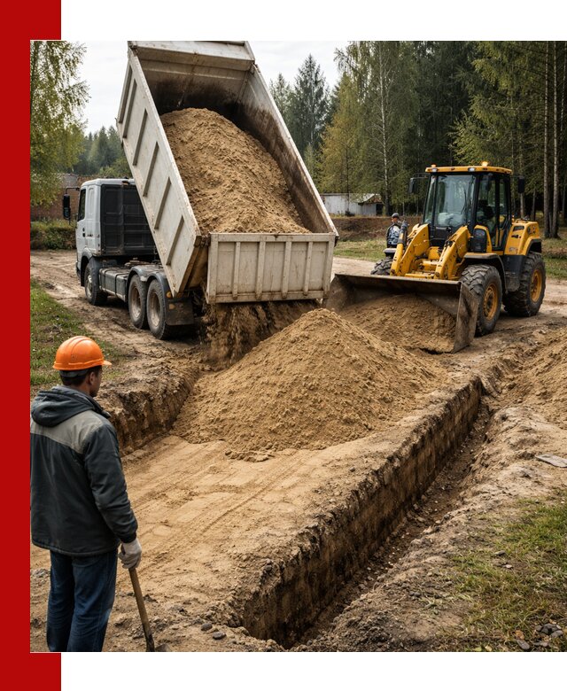 Доставка песчаного грунта в Таре для строительных работ