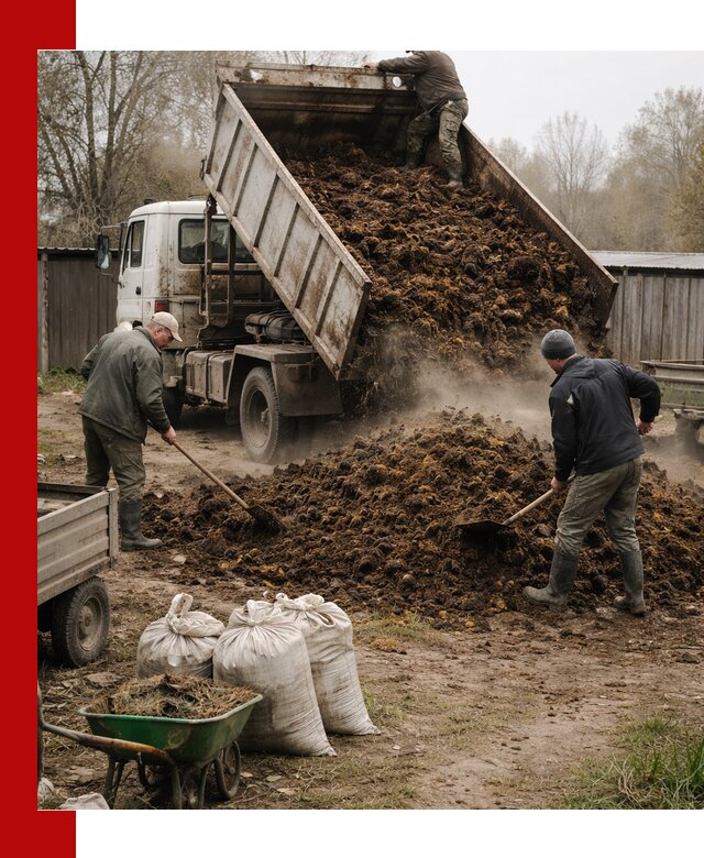 Доставка коровьего навоза самосвалом в Таре