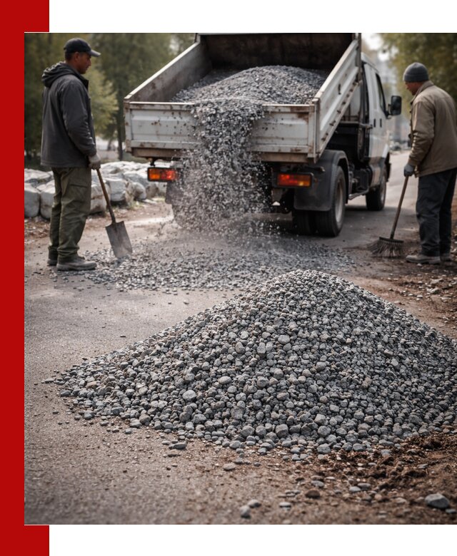 Гранитная крошка для посыпки дорог и тротуаров в Таре